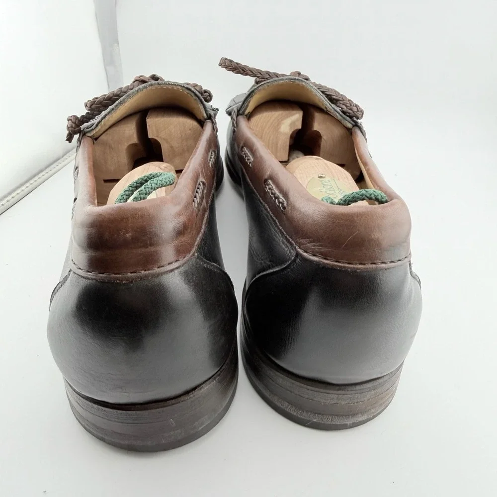 Allen Edmonds Woodstock Loafers 10.5B Black Brown Excellent Kiltie Leather 47212